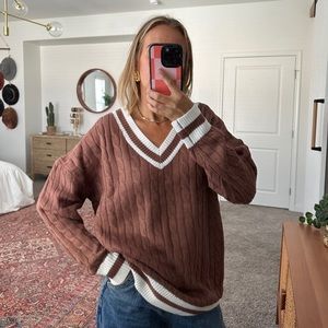 Brand new with tags brown v-neck sweater size small
